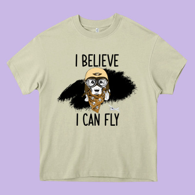 I Beleive I Can Fly, Dog, Heavy Core Tee Designed By Bettercallsaul