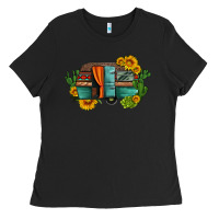 Black caravan sunflowers and cactus Ladies Tee - Artiststas