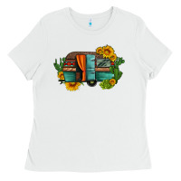 White caravan sunflowers and cactus Ladies Tee - Artiststas