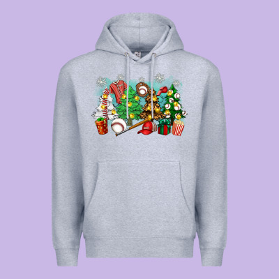 Christmas Trees With Baseball Premium Hoodie Designed By Zillion Design Studio