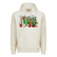 Oatmeal Heather christmas trees with baseball Premium Hoodie - Zillion Design Studio