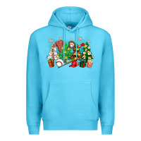 Ocean Blue christmas trees with baseball Premium Hoodie - Zillion Design Studio