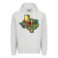 Dove Grey Western Texas Map With Longhorn Bull Premium Hoodie - RanaPortraitStore