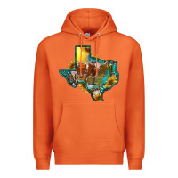 Carrot Western Texas Map With Longhorn Bull Premium Hoodie - RanaPortraitStore
