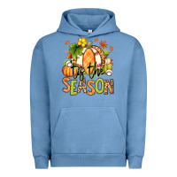 Pigment Pebble Blue Tis' the season Fall American Football Urban Hoodie - RanaPortraitStore