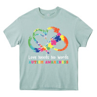 Arona Love Needs No Words Heart Puzzle Autism Heavy Core Tee - CowhideDigitalArt