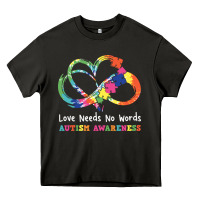 Asphalt Love Needs No Words Heart Puzzle Autism Heavy Core Tee - CowhideDigitalArt