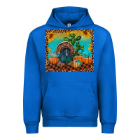 Cobalt Western Fall Thanksgiving Turkey Urban Hoodie - RanaPortraitStore