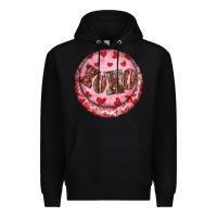 Black Western valentine's day xoxo round earrings Premium Hoodie - RanaPortraitStore