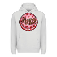Dove Grey Western valentine's day xoxo round earrings Premium Hoodie - RanaPortraitStore