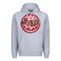 Heather Grey Western valentine's day xoxo round earrings Premium Hoodie - RanaPortraitStore