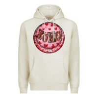 Oatmeal Heather Western valentine's day xoxo round earrings Premium Hoodie - RanaPortraitStore