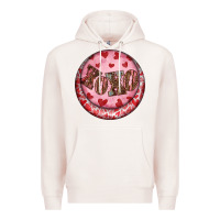 Pale Pink Western valentine's day xoxo round earrings Premium Hoodie - RanaPortraitStore