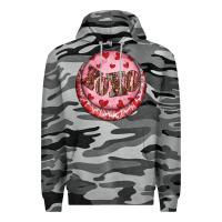 Slate Camo Western valentine's day xoxo round earrings Premium Hoodie - RanaPortraitStore