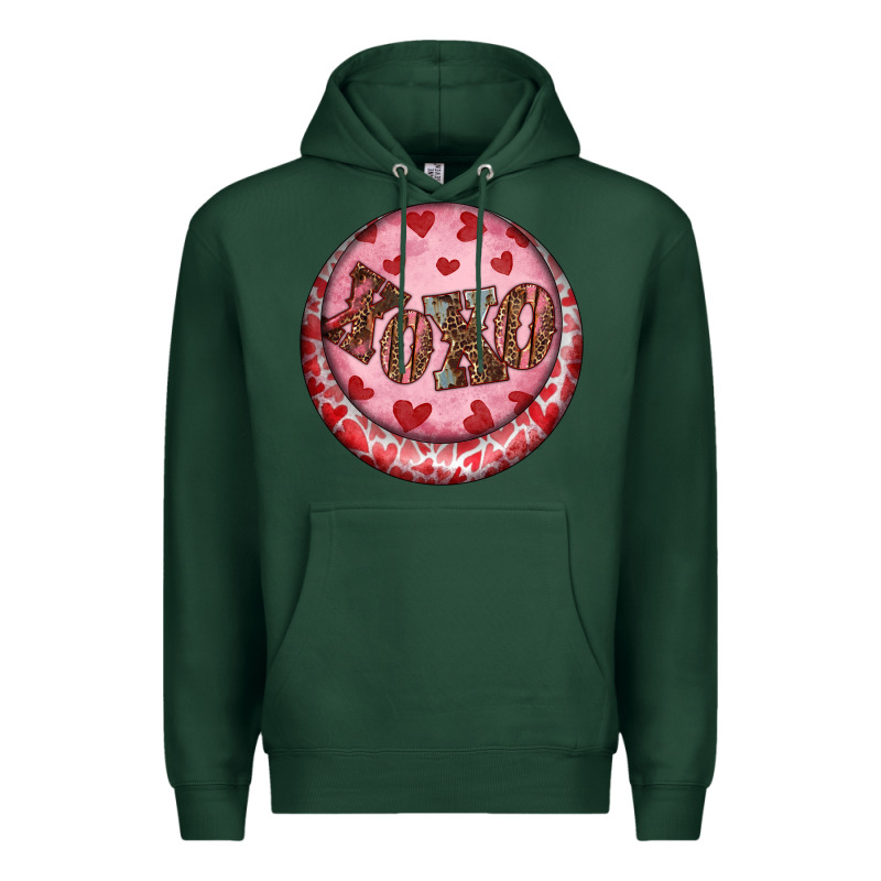 Western Valentine's Day Xoxo Round Earrings Premium Hoodie by RanaPortraitStore | Teevron