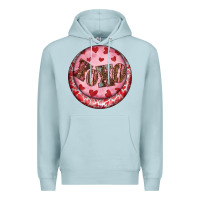 Blue Mist Western valentine's day xoxo round earrings Premium Hoodie - RanaPortraitStore