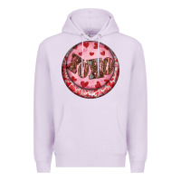 Lilac Western valentine's day xoxo round earrings Premium Hoodie - RanaPortraitStore