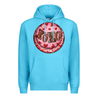 Ocean Blue Western valentine's day xoxo round earrings Premium Hoodie - RanaPortraitStore