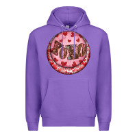 Purple Western valentine's day xoxo round earrings Premium Hoodie - RanaPortraitStore