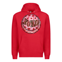 Red Western valentine's day xoxo round earrings Premium Hoodie - RanaPortraitStore