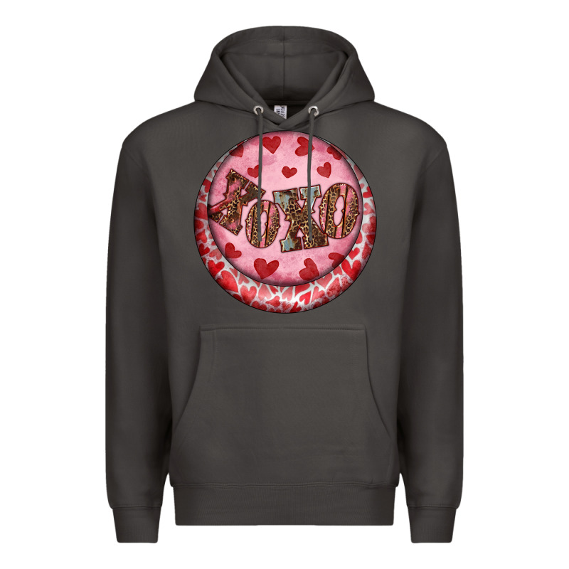 Western Valentine's Day Xoxo Round Earrings Premium Hoodie by RanaPortraitStore | Teevron
