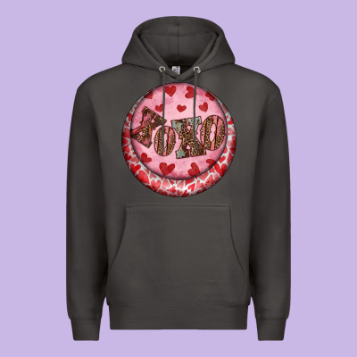 Premium Hoodie Western valentine's day xoxo round earrings