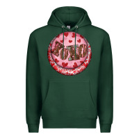 Sports Green Western valentine's day xoxo round earrings Premium Hoodie - RanaPortraitStore