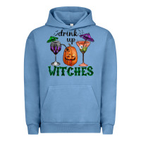 Pigment Pebble Blue Drink Up Witches Halloween Urban Hoodie - RanaPortraitStore