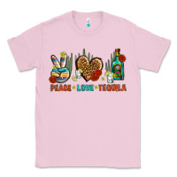 Bubblegum Pink Peace Love Tequila Classic Tee - BundleAndBundleShop