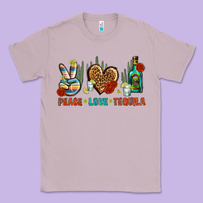 Peace Love Tequila Classic Tee Designed By Bundleandbundleshop