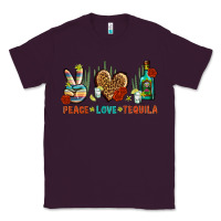 Plum Peace Love Tequila Classic Tee - BundleAndBundleShop