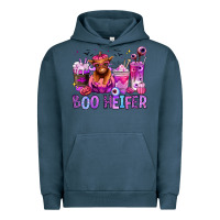 Pigment Midnight Navy Halloween boo Heifer coffee cups Urban Hoodie - RanaPortraitStore