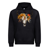 Black Halloween Bull Skull Urban Hoodie - RanaPortraitStore