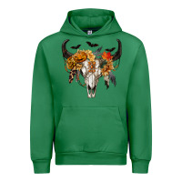 Emerald Halloween Bull Skull Urban Hoodie - RanaPortraitStore