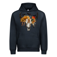 Navy Halloween Bull Skull Urban Hoodie - RanaPortraitStore