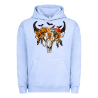 Pigment Grape Ice Halloween Bull Skull Urban Hoodie - RanaPortraitStore