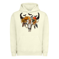 Pigment Pistachio Halloween Bull Skull Urban Hoodie - RanaPortraitStore