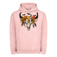 Pigment Salmon Halloween Bull Skull Urban Hoodie - RanaPortraitStore