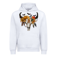 White Halloween Bull Skull Urban Hoodie - RanaPortraitStore