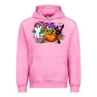 Fuchsia Pink Halloween ghost and jack o lantern Urban Hoodie - RanaPortraitStore