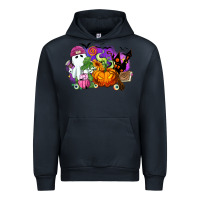 Navy Halloween ghost and jack o lantern Urban Hoodie - RanaPortraitStore