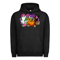 Pigment Black Halloween ghost and jack o lantern Urban Hoodie - RanaPortraitStore