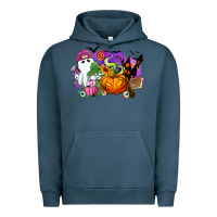 Pigment Midnight Navy Halloween ghost and jack o lantern Urban Hoodie - RanaPortraitStore