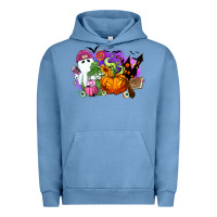 Pigment Pebble Blue Halloween ghost and jack o lantern Urban Hoodie - RanaPortraitStore