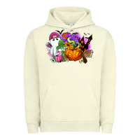 Pigment Pistachio Halloween ghost and jack o lantern Urban Hoodie - RanaPortraitStore
