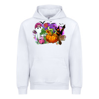 White Halloween ghost and jack o lantern Urban Hoodie - RanaPortraitStore