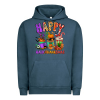 Pigment Midnight Navy Happy Hallothanksmas coffee cups Urban Hoodie - RanaPortraitStore