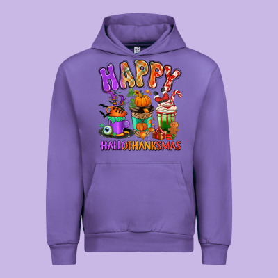 Happy Hallothanksmas Coffee Cups Urban Hoodie Designed By Ranaportraitstore