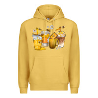 Antique Gold coffee cups bumble bee Premium Hoodie - texasbilliewilder
