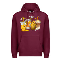 Burgundy coffee cups bumble bee Premium Hoodie - texasbilliewilder